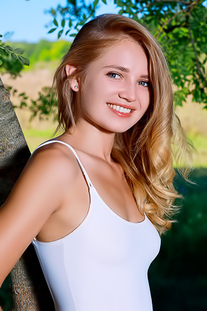 Blue-eyed Russian Cutie Gabriella Getting Naked