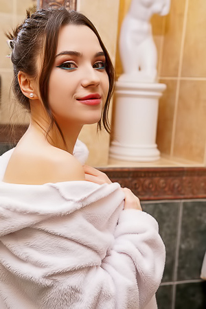 Hayli Sanders Fondles Her Beautiful Breasts In Glamorous Hotel Suite